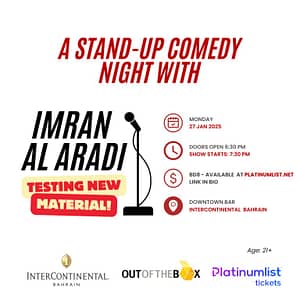 A Comedy Night with Imran Al Aradi At The InterContinental Hotel Bahrain Comedy Events